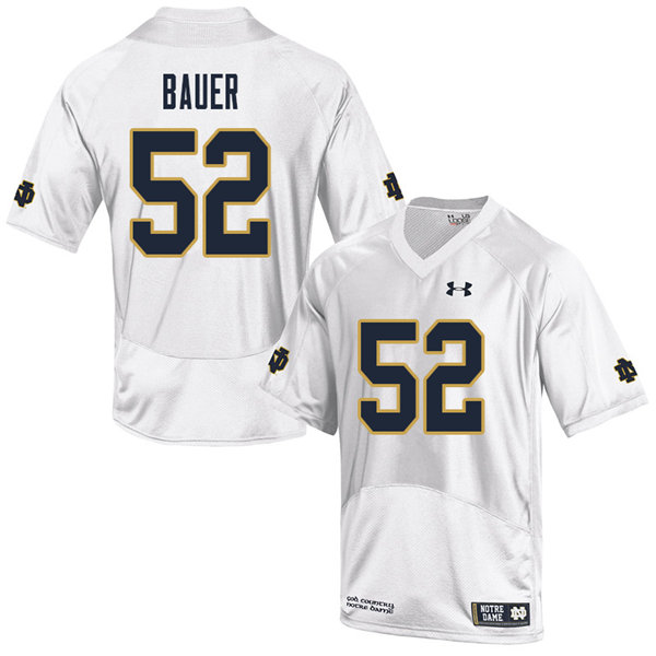 Men #52 Bo Bauer Notre Dame Fighting Irish College Football Jerseys Sale-White